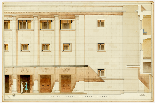 DP 266243 Detail of front entrance of theatre