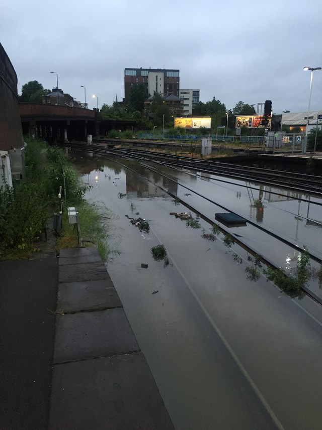 Clapham Junction flooded: Clapham Junction flooded