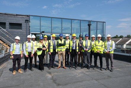 Senior council staff with construction staff at Western Quayside