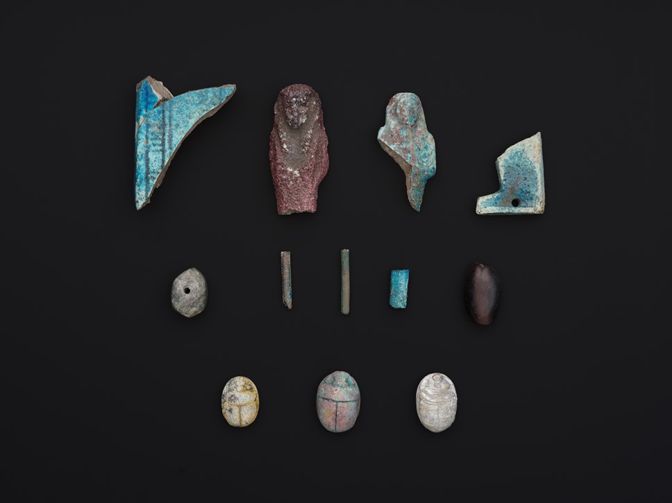 Fragmentary Egyptian objects excavated at Melville House. Copyright