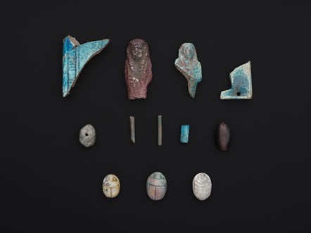 Fragmentary Egyptian objects excavated at Melville House. Copyright National Museums Scotland.-2
