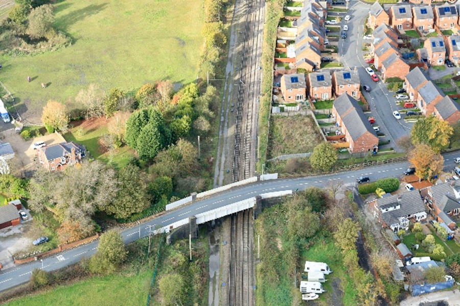Coppull Moor Lane bridge aerial