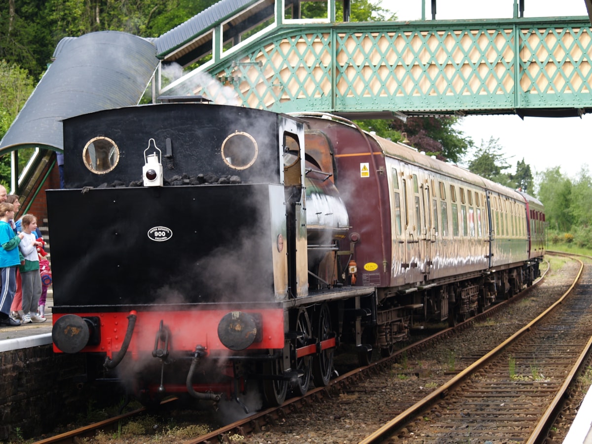 Steam train operated by Dartmoor Railway Association at Okehampton Station, 2007. Image: Tracey Norman