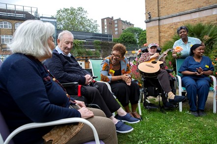 Fatma Makalo with residents from the Bridgeside Lodge Care Centre