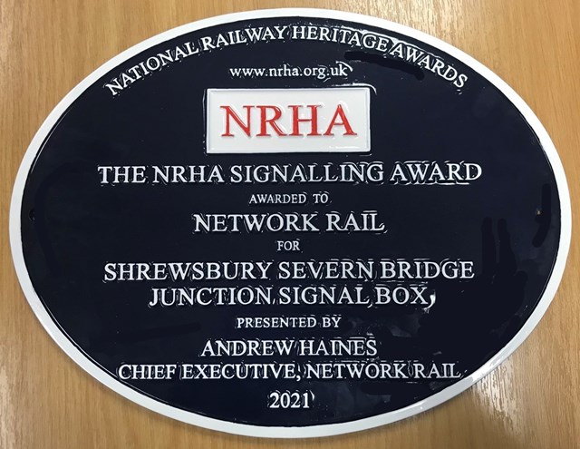 Shrewsbury Signal box award photo