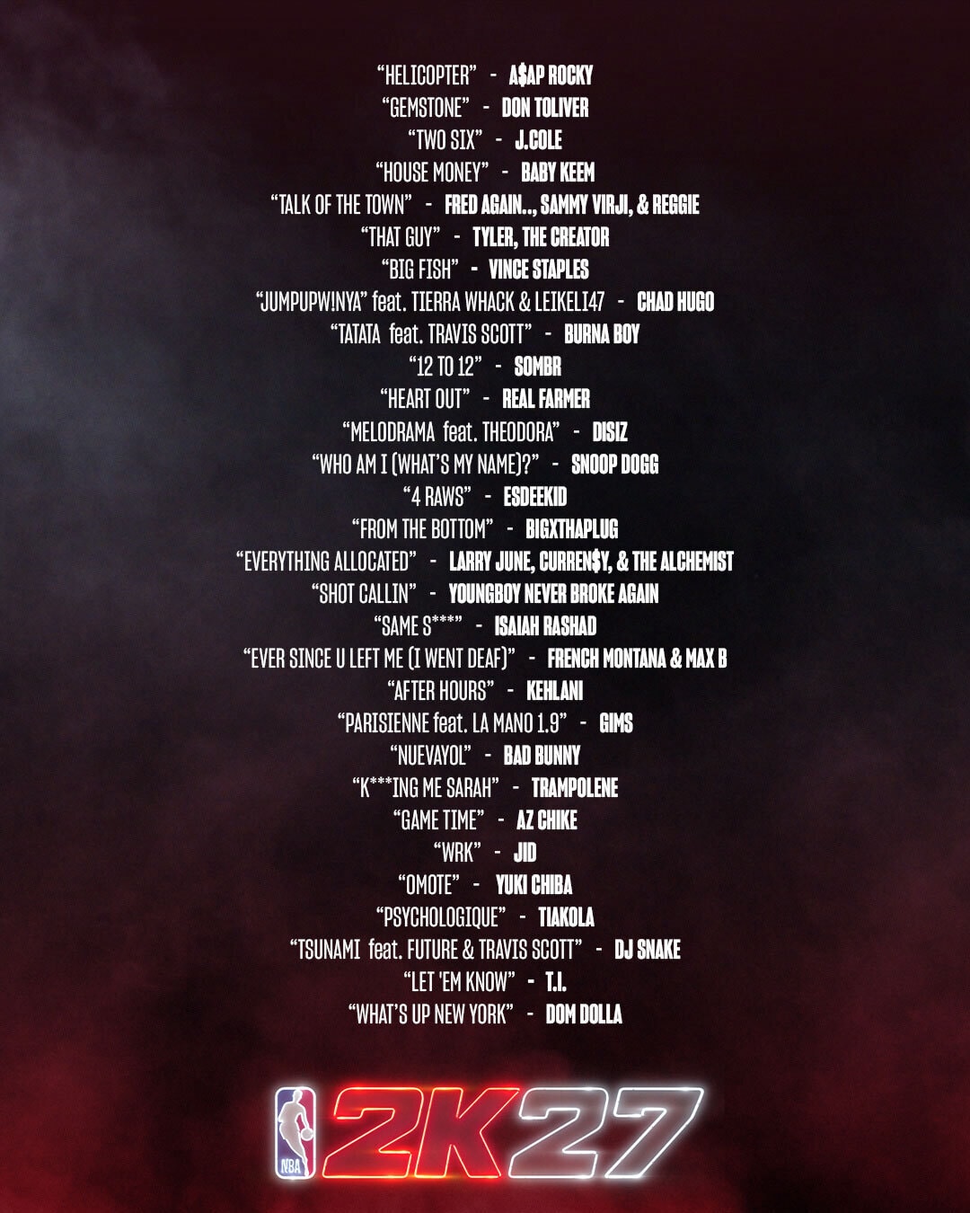 NBA 2K27 Launch Beats Soundtrack 2