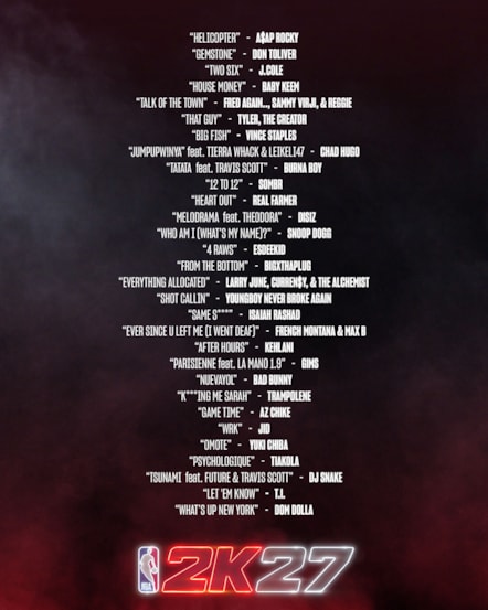 NBA 2K27 Launch Beats Soundtrack 2