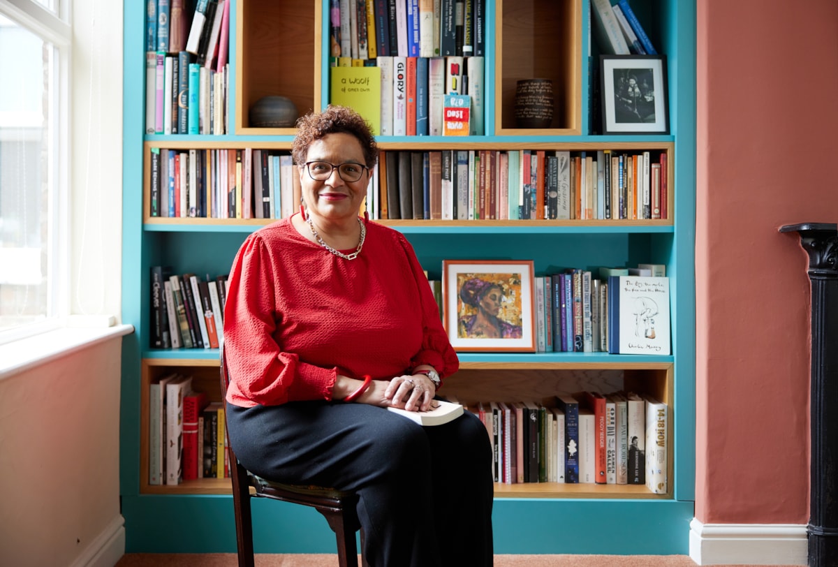 Poet and novelist Jackie Kay. 

Credit info: © Shaw & Shaw. Only for use regarding the acquisition of Jackie Kay’s archive at the National Library of Scotland, not for any third party usage.