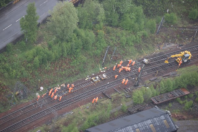 Railway re-opens following train derailment at Coatbridge: Coatbridge Photo