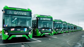 Arriva introduces new zero-emission bus fleet to Madrid: Arriva's zero-emission buses at the Móstoles depot