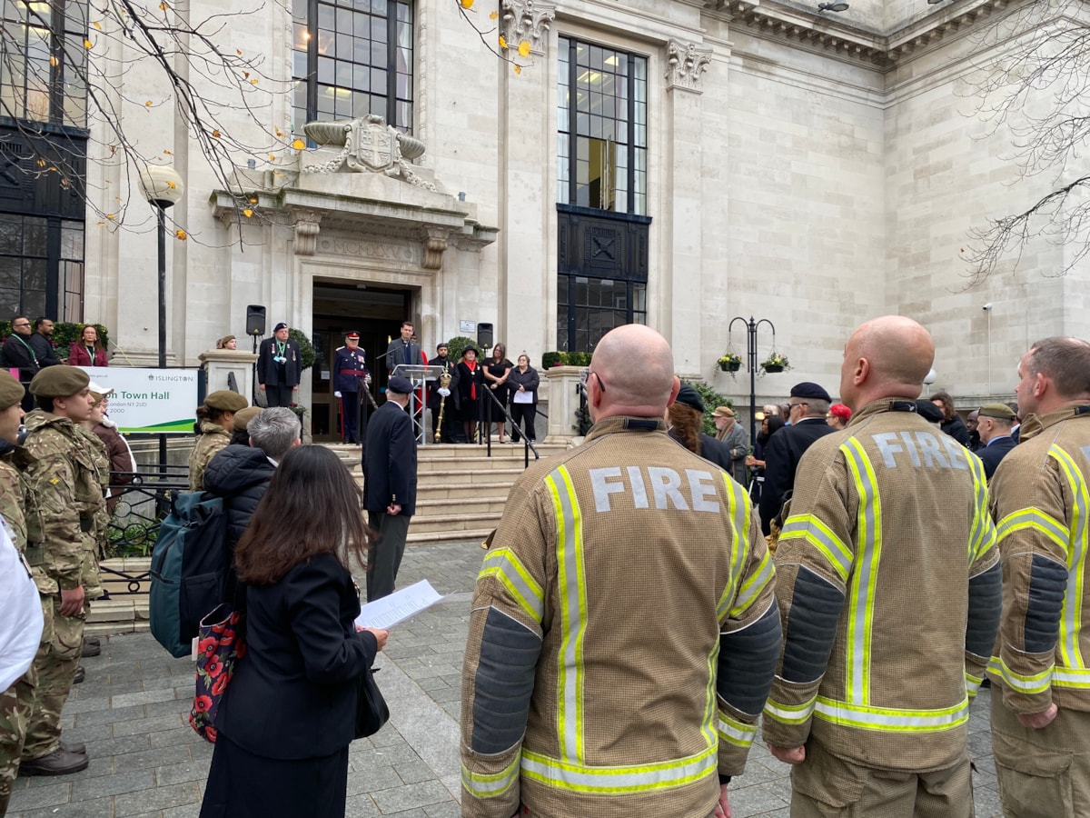 Armistice Day Service held on Tuesday 11 November outside Islington Town Hall
