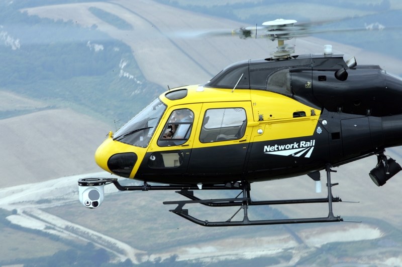 Network Rail's helicopter in use: Network Rail's helicopter in use
