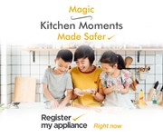 Register My Appliance Week 2021 Facebook image2 mother and kids baking in kitchen