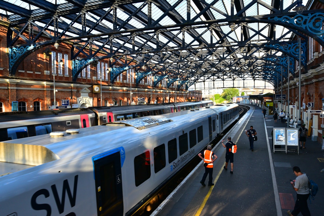 SWR train at Bournemouth station