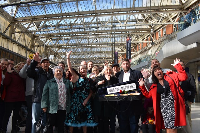 Cupid strikes again! Waterloo Station team help stage second spectacular wedding proposal in a year at Britain's most romantic railway station: Silly Faces