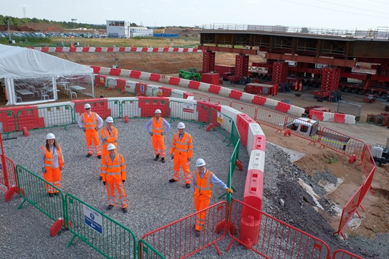 Stakeholders at M42 first bridge installation August 2020: Credit: DRPG
(M42, bridge installation, bridge, innovation)
Internal Asset No. 17423