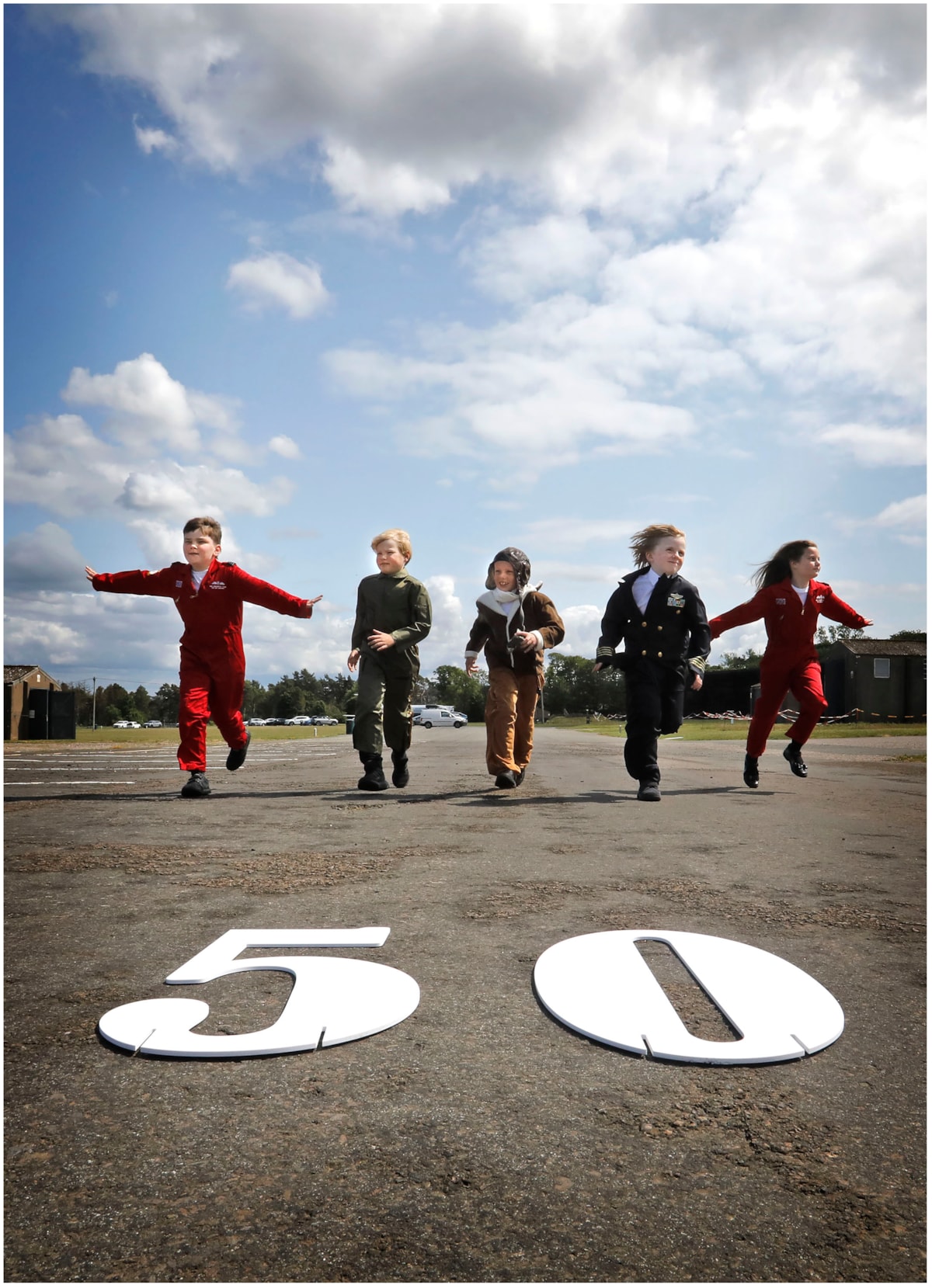 Charlie Calder, Sebastian Sheppard, Walker Kelly, Murdo Waite and Ingrid Jamieson from Athelstaneford Primary mark the National Museum of Flight’s 50th anniversary at East Fortune, East Lothian. Housed on a former Second World War airfield, the attraction opened its doors on 7 July 1975 and now houses an extensive collection of aircraft including a Red Arrows Hawk, a Supermarine Spitfire, a Vulcan bomber and Scotland’s Concorde.