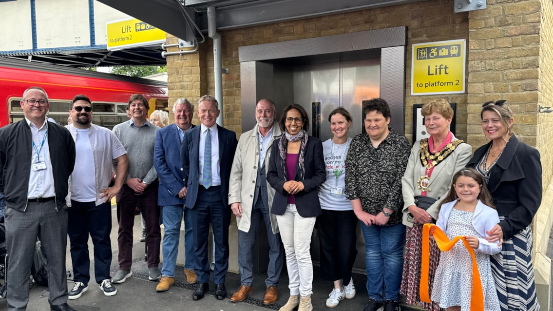 Teddington becomes latest station in south west London to receive accessibility improvements: Guests celebrate the opening of the new lifts at Teddington