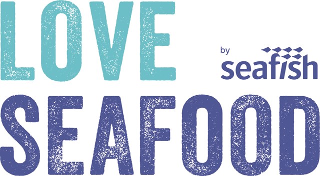 Stacked Logo BLUE: Love Seafood by Seafish logo