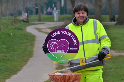 Jason collecting full litter bins