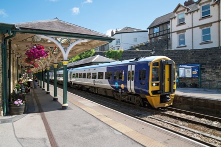 Image shows Northern train at Knaresborough station