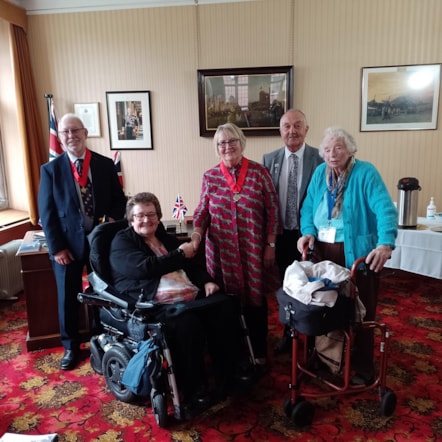 The former Mayor of Dudley Cllr Hilary Bills with members of Access in Dudley