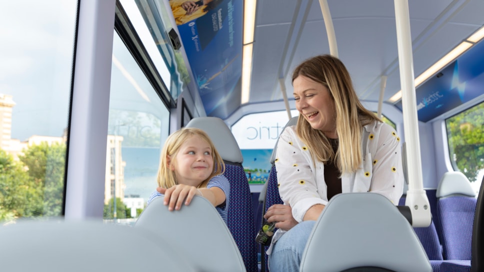 Mum and daughter on the bus