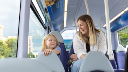 Mum and daughter on the bus