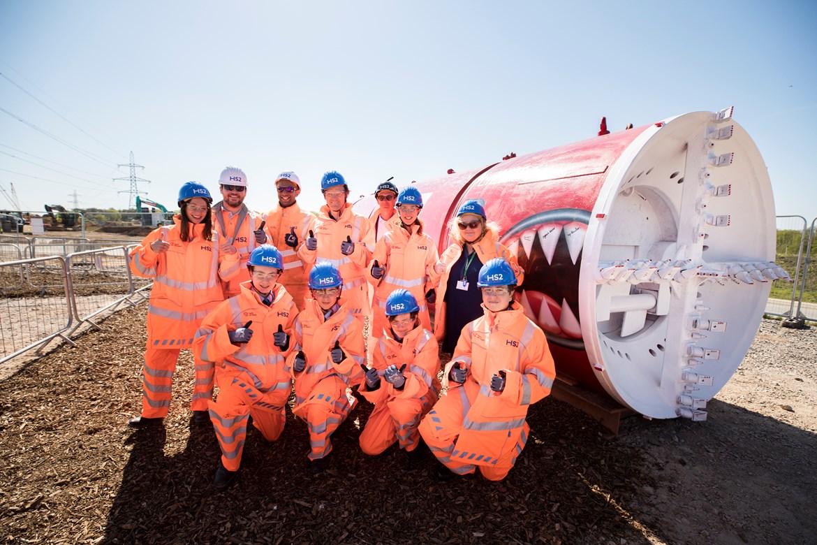 Students from The Misbourne in Great Missenden name HS2 mini-TBM ‘Lizzie’: Students from The Misbourne in Great Missenden name HS2 mini-TBM ‘Lizzie’