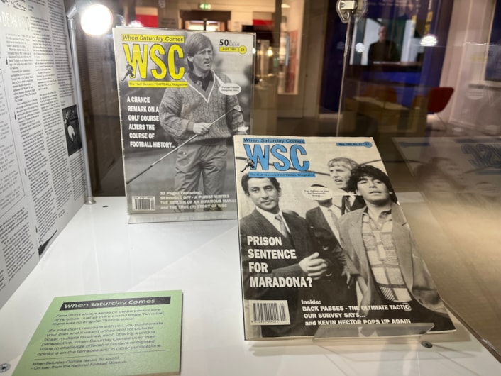 Voice of the Fans: A huge range of grassroots, self-published zines is on display tracing the evolution of fan-led media right through to modern, multimedia content. 
Other aspects of fan culture including badges, banners, scarfs and even recordings of terrace chants from the British Library Sound Archive also form part of the exhibition.