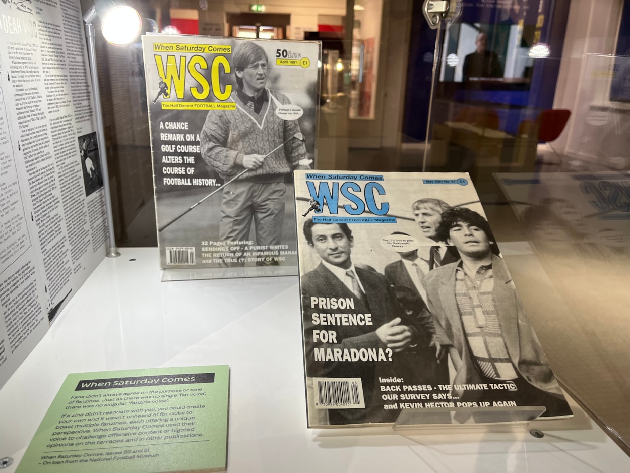 Voice of the Fans: A huge range of grassroots, self-published zines is on display tracing the evolution of fan-led media right through to modern, multimedia content.
Other aspects of fan culture including badges, banners, scarfs and even recordings of terrace chants from the British Library Sound Archive also form part of the exhibition.