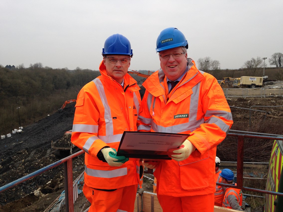 Mark Carne, chief executive of Network Rail, and Patrick McLoughlin MP, Transport Secretary