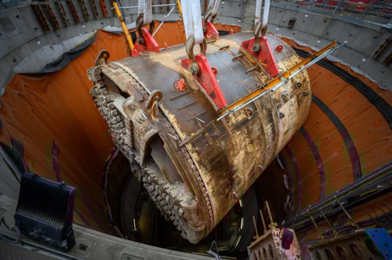 TBM Emily lifted at Green Park Way tunnel shaft 26th July 2025-7