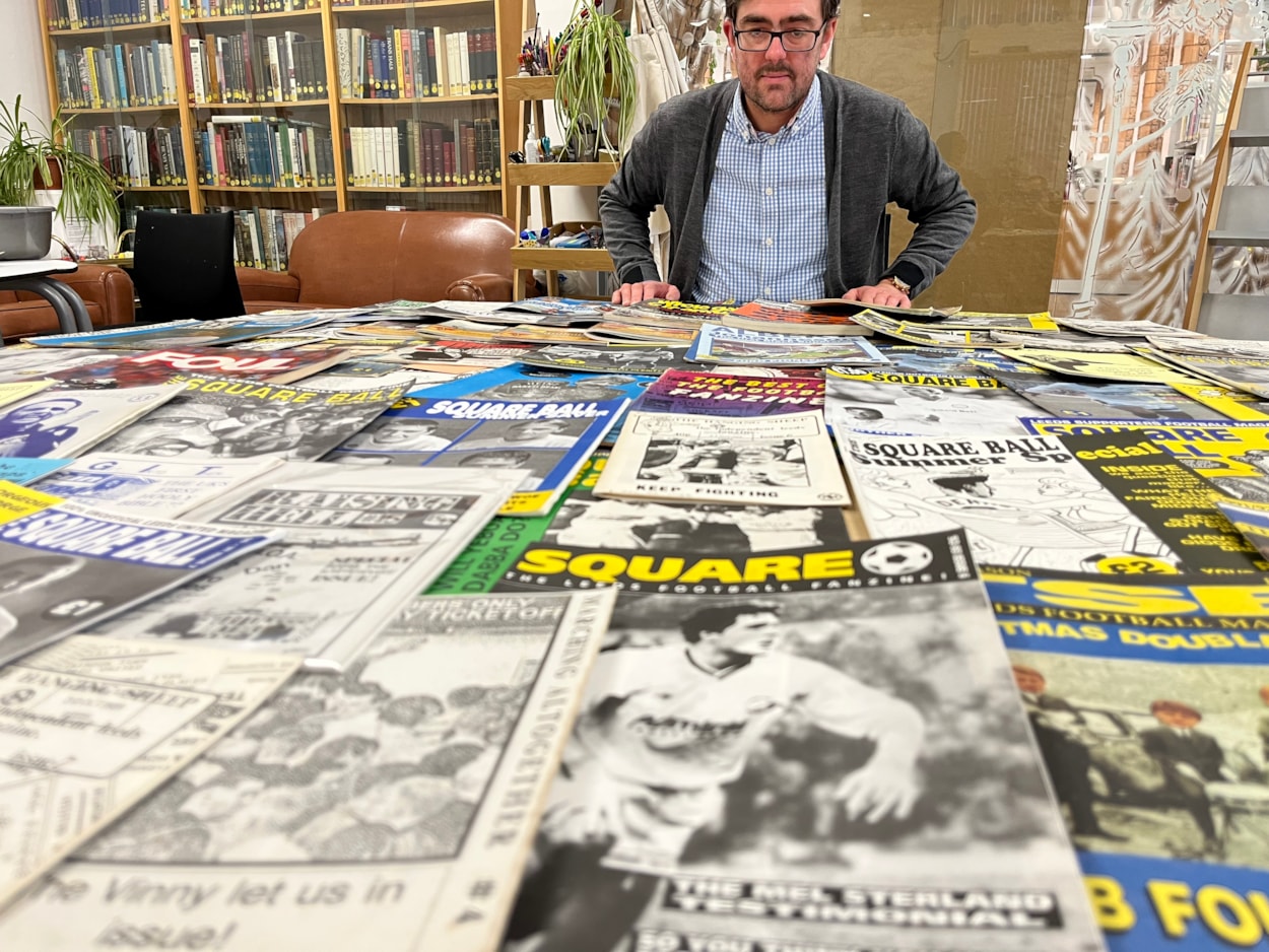 Voice of the Fans zines: Librarian Antony Ramm looks over the collection. The show will include copies of the popular Leeds United fanzine The Square Ball, featuring Elland Road idols including Gordon Strachan and Lucas Radebe, Marching Altogether, founded by Leeds fans to campaign against racism and fascism in football and Bradford City’s City Gent – the longest running football zine in the country.

Exploring the huge and varied impact grassroots self-publishing has had on football fan culture, the exhibition, which is co-produced with British Library, will trace the birth of zines in the 1970s, right through to modern, multimedia content.