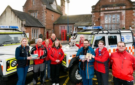 Avanti West Coast staff from Penrith station with Penrith Mountain Rescue Team volunteers, and trainee search dog, Fjell.  

Left to right: Laura Hazelhurst, Stephen Crowsley, Laura Nightingale, Rick Salter, Lisa Evans, Fjell, Mike Evans, John Kelly, Rebecca Haslam and Dale Longson.