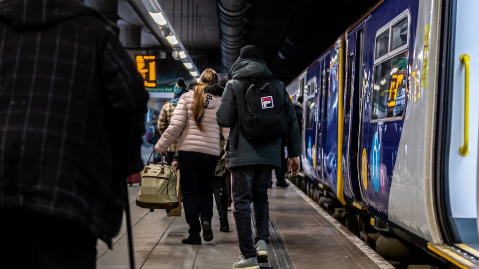 Image shows passengers boarding a Northern train