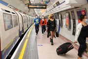 Passengers on Picadilly line wearing face coverings