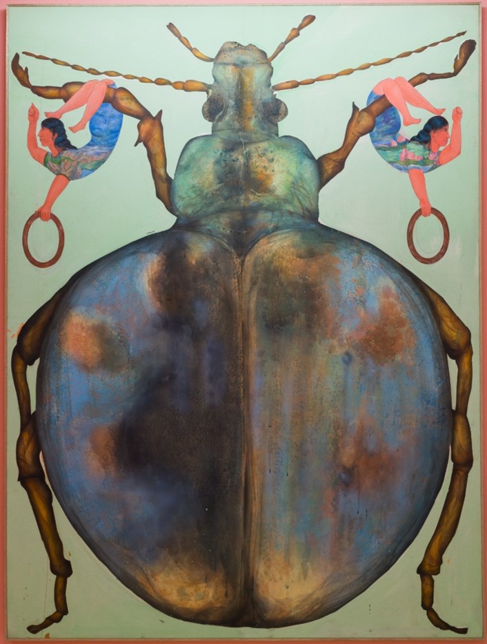 Rosie Vohra, Beetle with Women, 2022 copyrigght the artist: Rosie Vohra, Beetle with Women, 2022 copyrigght the artist