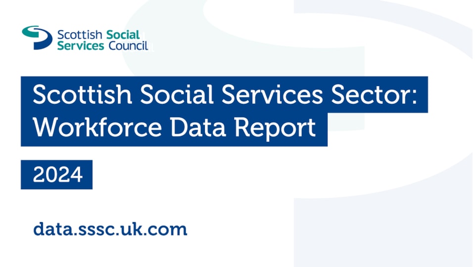Workforce Data Report 2024 image with data.sssc.uk.com web address