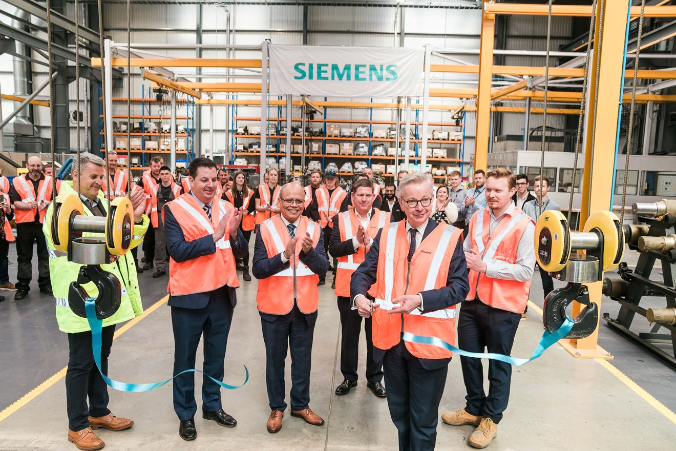 Michael Gove opens new rail components facility in Yorkshire Rail Village: 9715 – MG Ribbon Cutting Opening the Factory