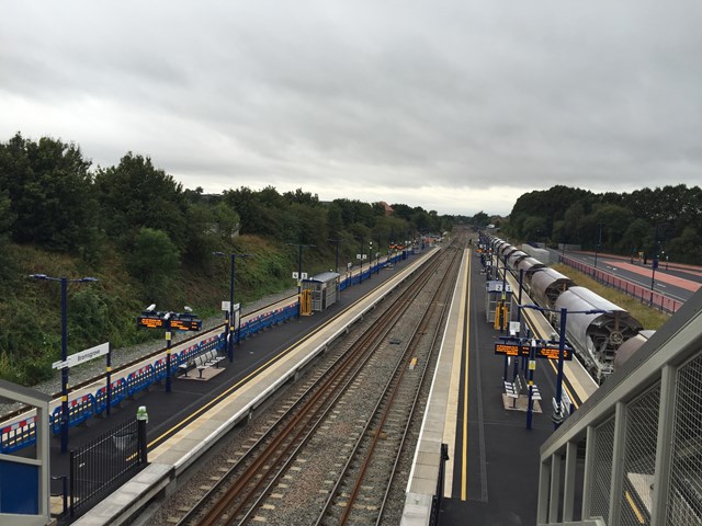 Aerial view of Bromsgrove station looking south