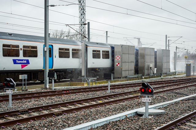 Thameslink Cricklewood sidings 3: Thameslink Cricklewood sidings - new train wash