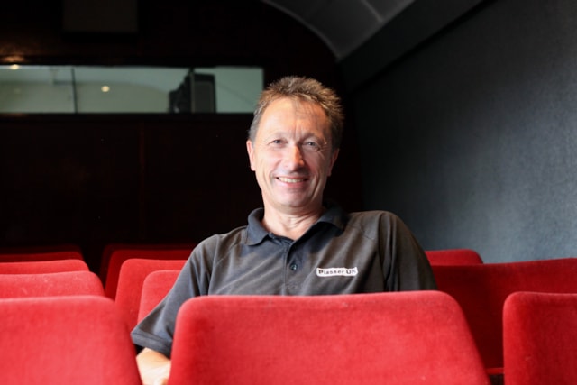 Martin Rouse ready to watch a film. C Railway 200: Martin Rouse ready to watch a film. C Railway 200
