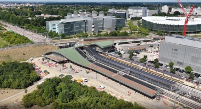 Cambridge South station July 2025 Drone 4