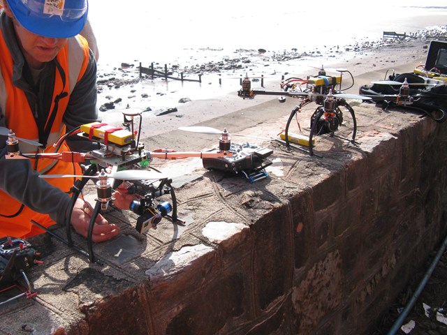 Teignmouth - aerial drones prepare for flight