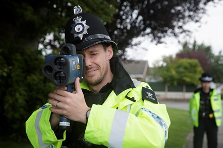 North Wales Police Officer at 20mph educational event