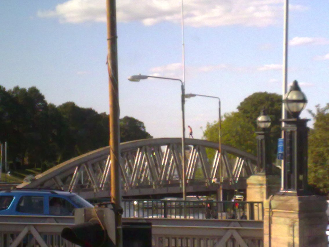 Trespasser on Boston Grand Sluice Bridge, Lincolnshire: Trespasser on Boston Grand Sluice Bridge, Lincolnshire