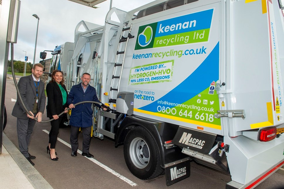 Graeme Brown, Aberdeen City Council, Claire Keenan, Grant Keenan, Keenan Recycling. Photo credit Norman Adams, Aberdeen City Council.