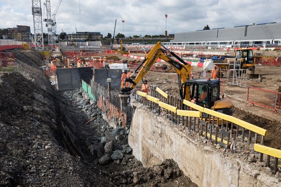 Construction progress at Old Oak Common, September2022-2
