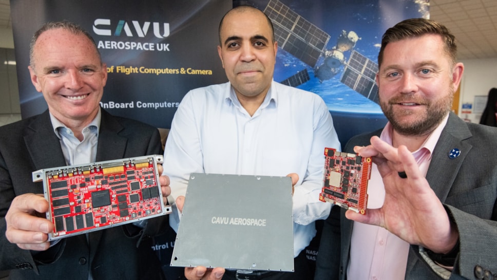 Adrian Gillespie, Chief Executive at Scottish Enterprise, Ali Maani , Chief Engineer at CAVU Aerospace UK, Andrew Dickson, Trade and Innovation Specialist at Scottish Enterprise